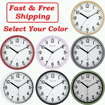 Mainstays Basic Indoor 8.78'' Analog Round Modern Wall Clock, Select Your Color