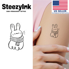 SteezyInk temporary tattoo Fuzzy Bunny last upto 2 weeks 2 x 2 inch