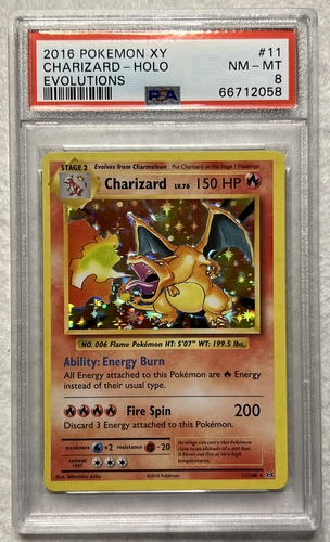 PSA 8 Charizard NM-MT 11/108 XY Evolutions Holo Rare Pokémon 2016