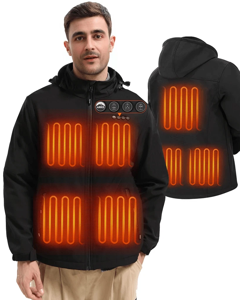 ARRIS Men`s Heated Jacket, Electric Heating Coat , Battery and Detachable Hood
Opens in a new window