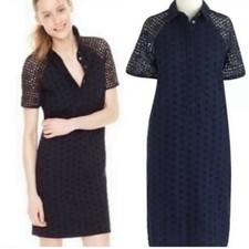 J. Crew Navy Eyelet Dress
