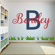 Boys Name Wall Decal Vinyl Baby Nursery Bedroom Personalized Name Wall Art