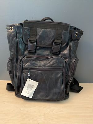 Embassy USA Buttery Soft Leather Black Backpack Zippers Pockets Embassy USA Buttery Soft Leather Black Backpack Zippers  main image 4