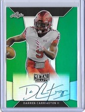 2018 Leaf Metal NFL DARREN CARRINGTON II Green Prismatic Auto RC 5/10 Utah WR
