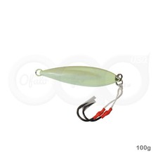 100g 3.5oz Fishing Flat Fall Vertical Butterfly Jig Assist Hook Glow in the Dark