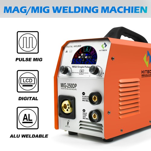 HITBOX 5IN1 MIG WELDER ALUMINIUM 250A GAS GASLESS LIFT TIG ARC WELDING MACHINE - Picture 12 of 15