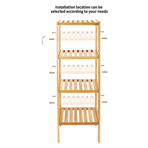 Wooden Bamboo Shelf Stand Book Plant Display Storage Cabinet Towels Holder Unit - Picture 8 of 9