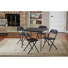 Cosco  5 Piece Black Folding Card Table and Chair Set