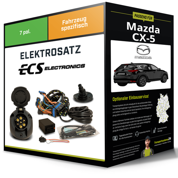 Elektrosatz 7-Pol Spezifisch FüR Mazda CX-5 07.2017-Jetzt Neu Ecs Electronics-image