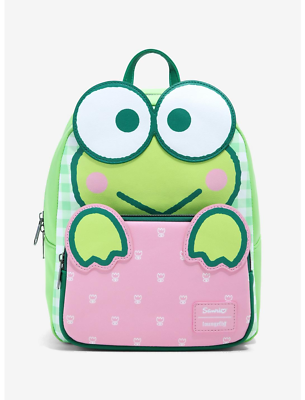 NWT Loungefly‎ Keroppi 3D Gingham Mini Backpack Green/Pink/White Loungefly Keroppi 3D Gingham Mini Backpack Ultimate Bundle  main image 4
