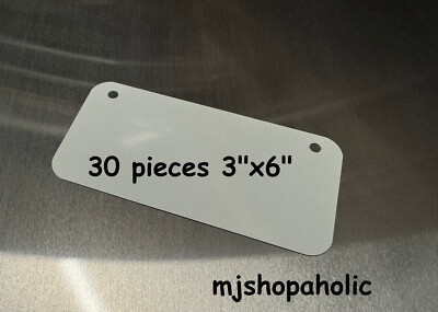 3'' x 6'' Bicycle License Plate Blanks Dye Sublimation, Printing, 30 piece