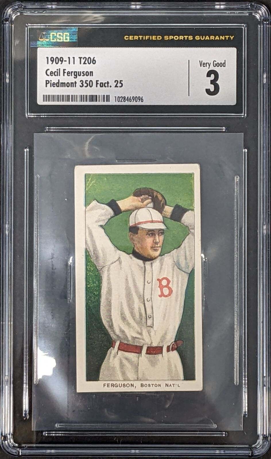 1909-11 T206 | Piedmont 350 | Cecil Ferguson Baseball Card | CSG 3
