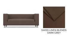 KLIPPAN 2 Seat IKEA Sofa Cover - Swiss Linen Blends / Dark Grey