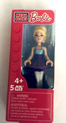 Mega Bloks Barbie Collectible Mini Figure Doll 2.25  Toy Blonde Tutu  Ballerina