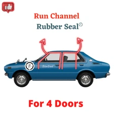 SET Toyota Corolla KE30 4D Sedan (1974-1979) Window Run Channel Rubber Seal