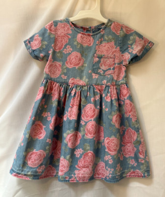 Blumenkleid - Größe 18 - 24 Monate / 92 cm - blau