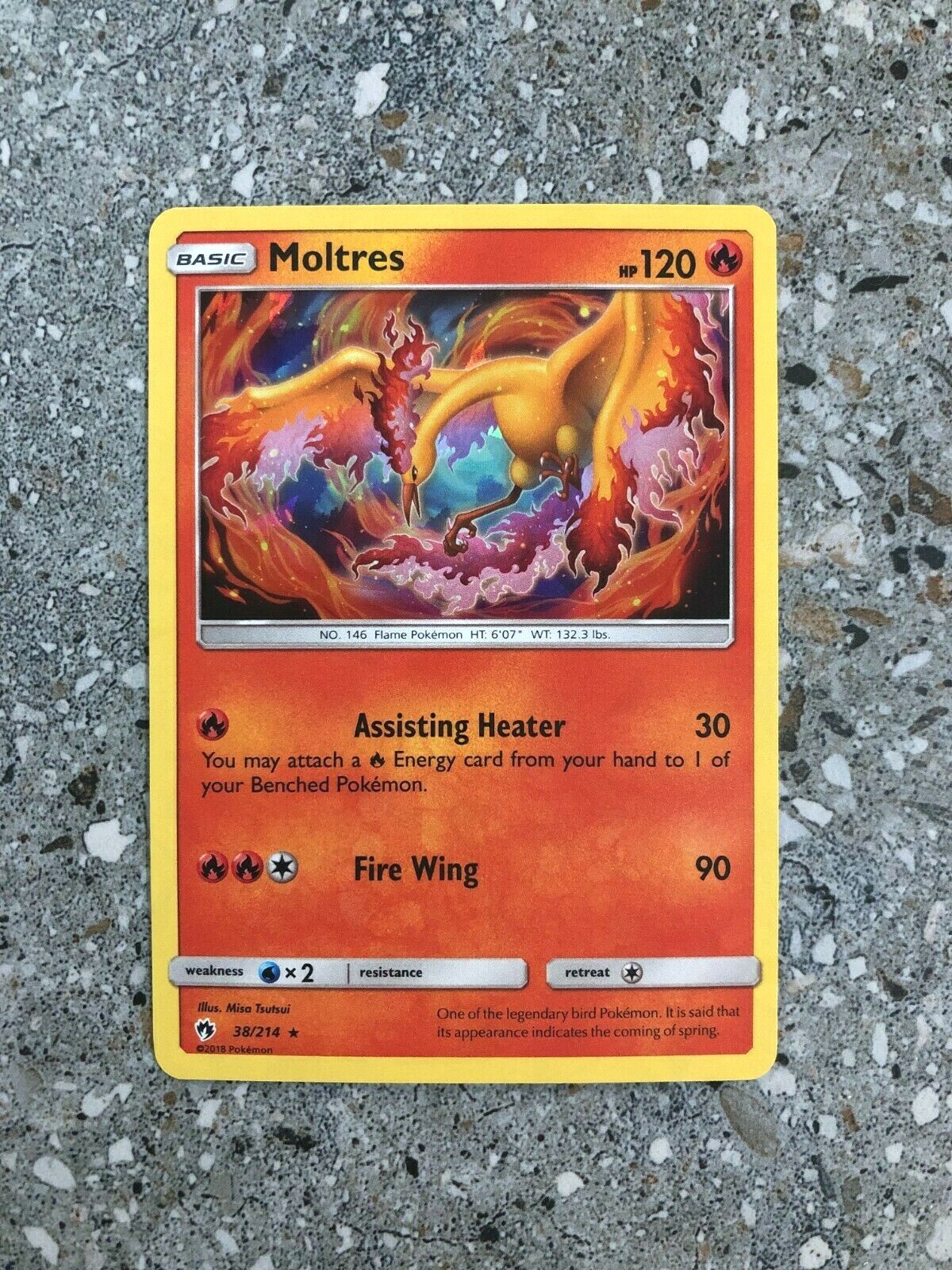 Pokemon TCG Cards Moltres 38/214 Lost Thunder Cracked Ice Holo Rare NM-M