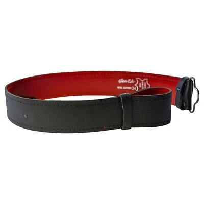 I LUV LTD Leather Scottish Kilt Belt Plain Red Lined Buckle Fastening 6 Sizes