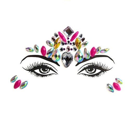 EDM Decoración Facial Resina Cristales Cejas Diamante Pegatina Estrás Fiesta Stick-on - Imagen 47 de 77