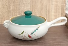 Denby Greenwheat Vintage Caserole Looped Handle Lidded Dish Signed By Artist