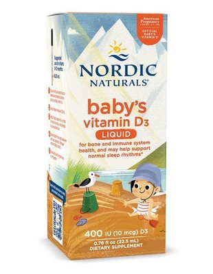 Nordic Naturals Baby's Vitamin D3, 400 IU - 22.5 ml. (954,09 EUR/L)