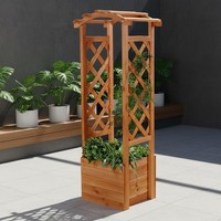 Rankhilfe Holz RosensäUle Pergola Spalier Rankgitter Pflanzkasten Rosenbogen