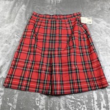 Vintage Dennis Skirt Girls 18 Red Plaid Pleated Tartan School Uniform USA New