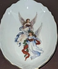 Reutter Porzellan Germany Vintage Angel Dish Trinket Dish Hand Painted Gold Trim