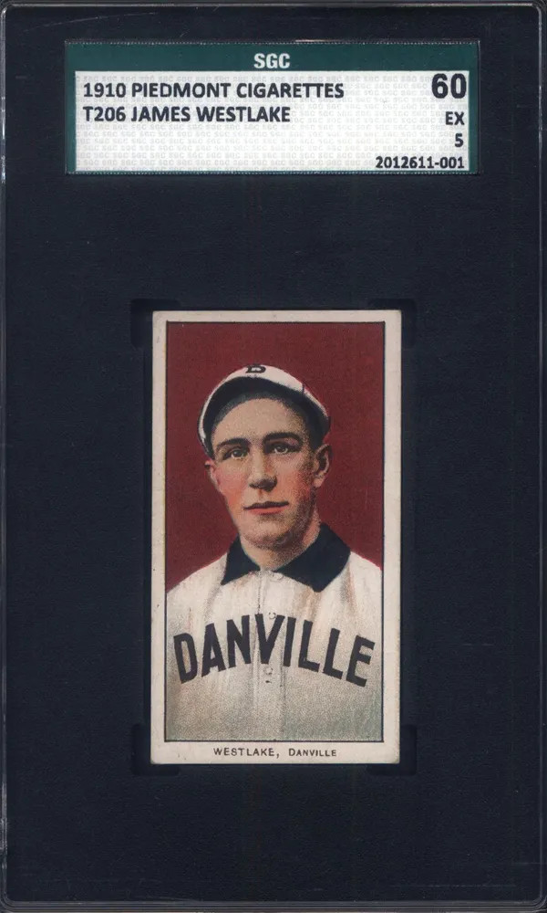 T206 James Westlake Southern League Danville SGC 5 Piedmont Back