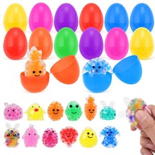 12 Pack Prefilled Easter Eggs with Squeeze Toys Inside, Easter Basket Stuffers E