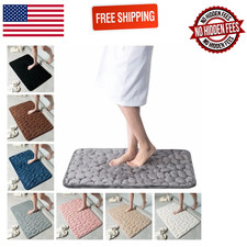 Bath Mat Non Slip Quick Dry Coblestone Bathroom Rug 3D Absorbent Door Mat Carpet