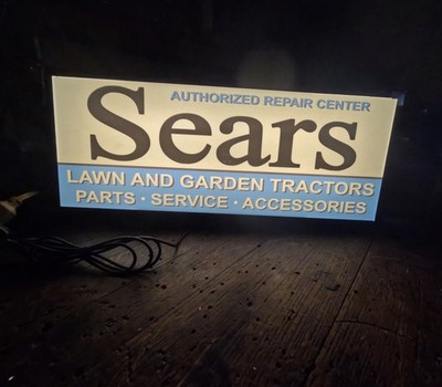 Sears Lawn Garden Tractors LED Display lighted sign lightbox Wall hanging Light