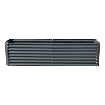 8 x 2ft Galvanized Steel Raised Garden Bed Kit - 24'' Deep Planter Box Dark Gray