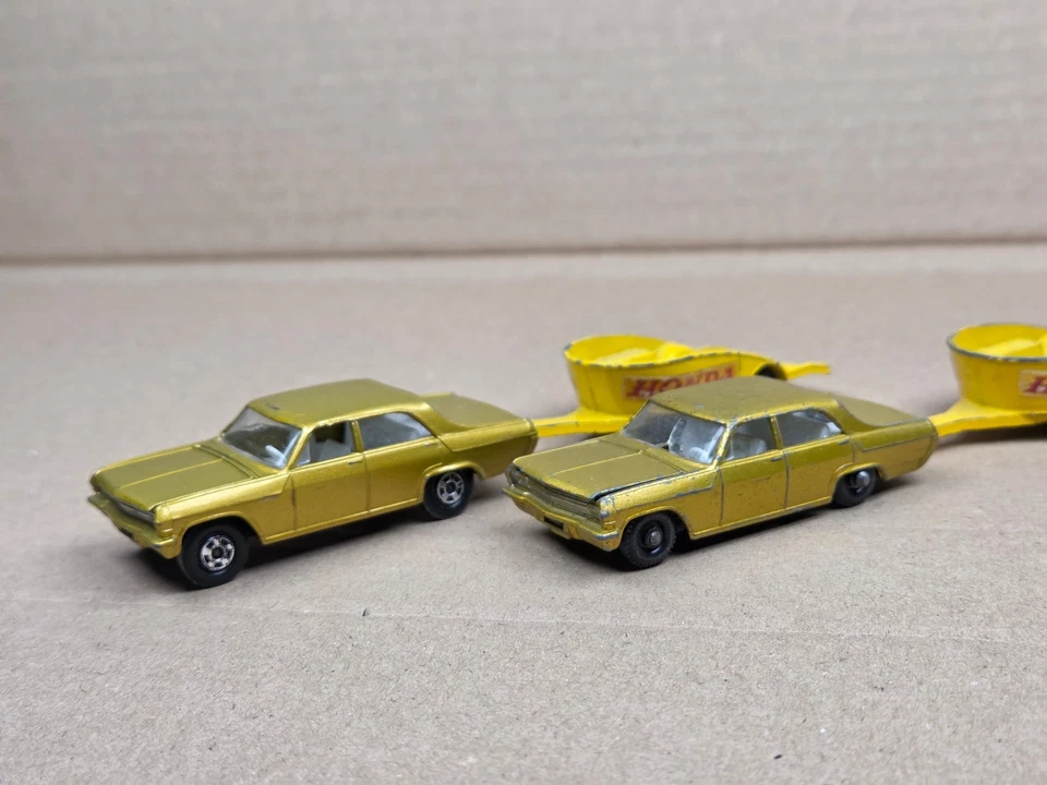2x Matchbox Lesney 36 Opel Diplomat regular Superfast wheels Honda cycle trailer - Bild 4 von 4