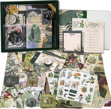 Scrapbooking Supplies Kit, Vintage Botanical Aesthetic Large,