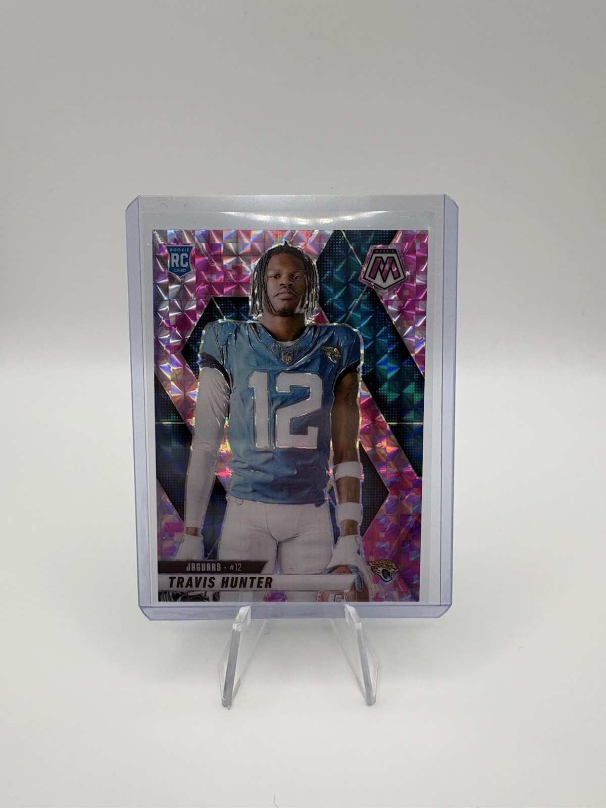 2025 Panini Mosaic Rookie Travis Hunter RC Pink Camo Prizm #301