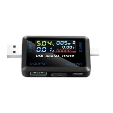 1× USB Type C Digital Tester for Voltage Power Capacity Resistance Monitor