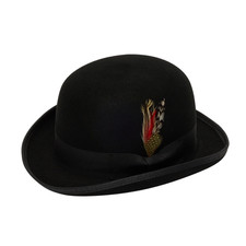 Sombrero de bombín clásico negro, sombrero de bombín Derby, banda para el sudor y forrado de satén, XXL, XXXL