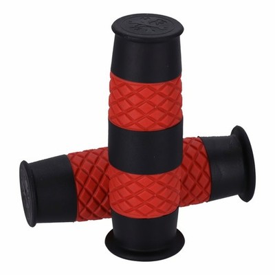 13 1/2 Outlaw Griffe   Gummigriffe Schwarz-Rot f. Harley-Davidson mit 1'' Lenker