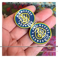 2 Pce MILWAUKEE Baseball Team Silicone Focal Beads DIY Pens Crafts
