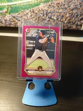 2026 Bowman 1st Paper #BP-149 Andrew Fischer /299 Fuchsia Pink RC Card Brewers