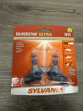 Sylvania H11 SilverStar ULTRA High Performance Headlight Pair Set 2 Bulbs READ
