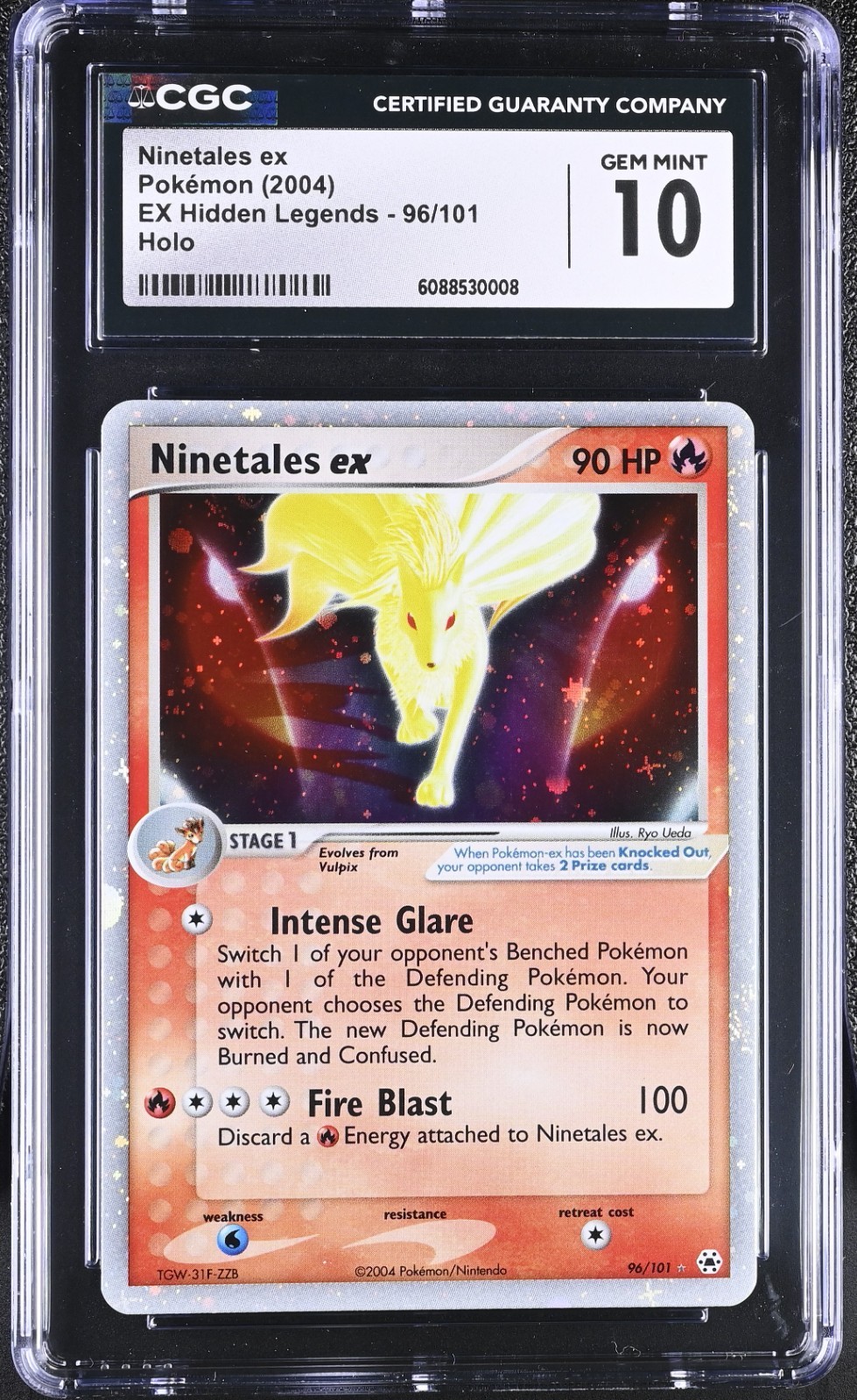 Ninetales ex 96/101 Hidden Legends Holo CGC 10 GEM MINT Vintage Pokemon Card