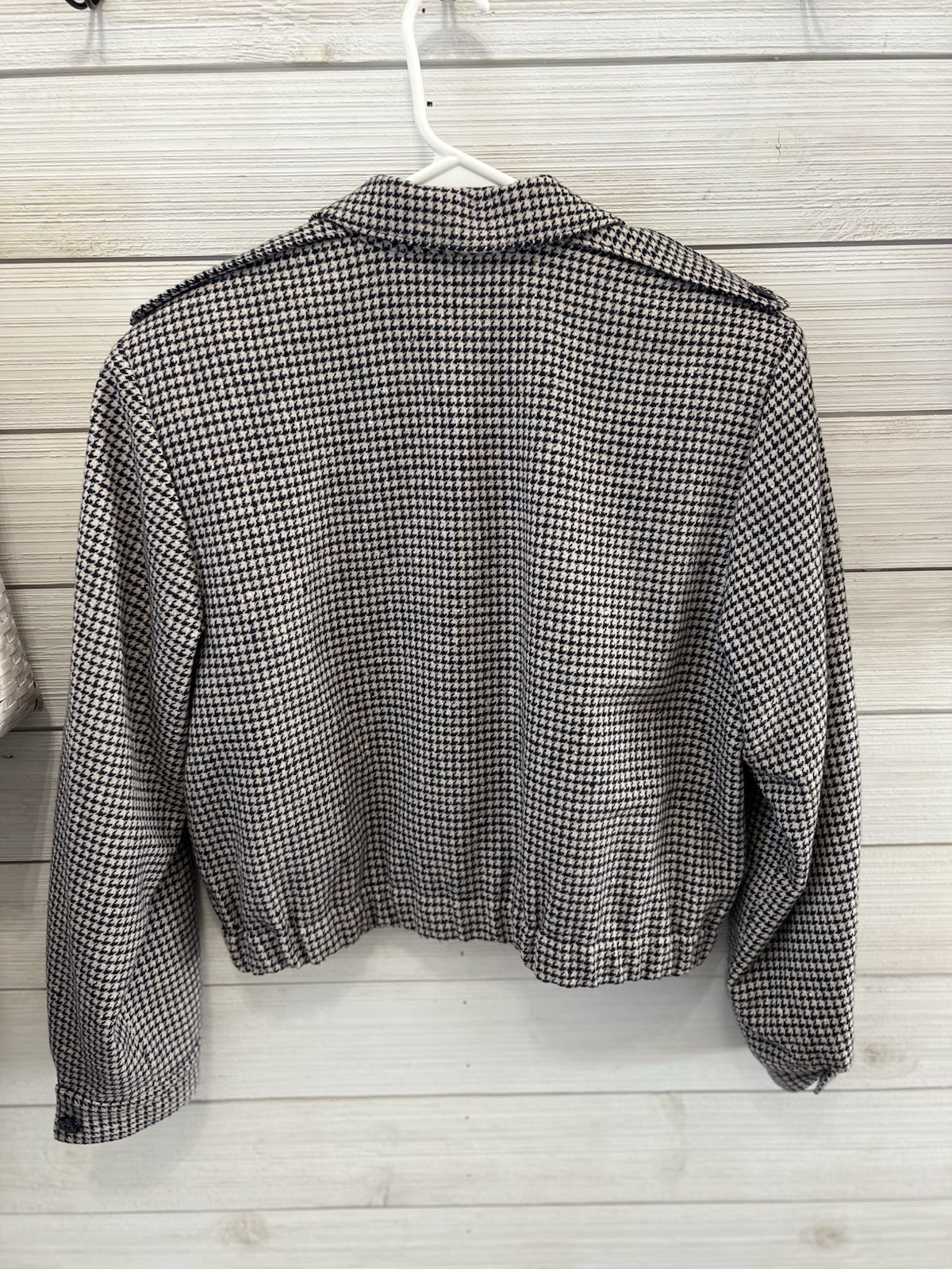 Miss Pendleton Houndstooth Cropped Jacket 100% Vi… - image 5