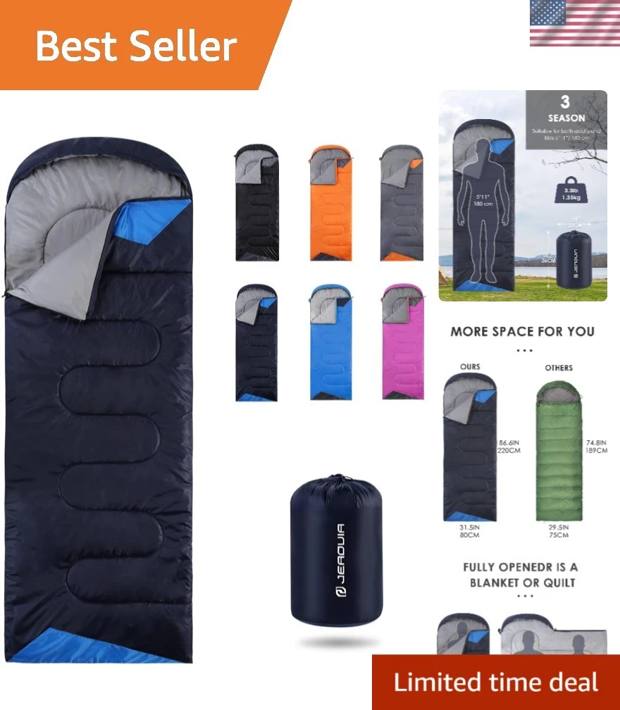 Sleeping Bag for Adults, Navy Blue, Lightweight