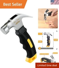 Stylish 8oz Yellow Magnetic Hammer - Claw & Nail Starter for DIY Projects