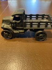 Antique Cast Iron Model T Stake Bed Toy Truck 5 Model No. JM138 Rare Vintage