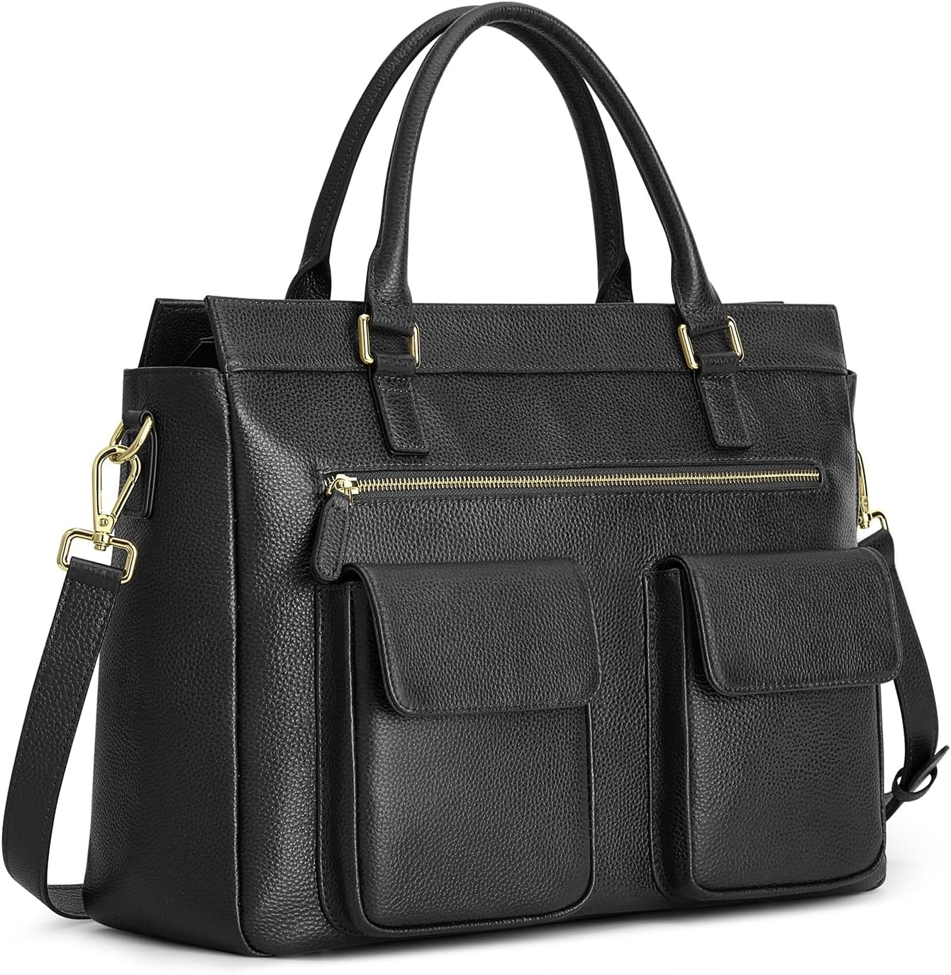 Leather Briefcase for Women, 15 Inches Laptop Bag, Work Tote