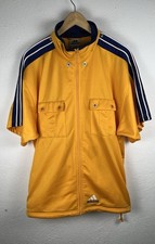 Adidas Vintage 90s Hoodie Maniche Corte Giallo Blu L Men Jacket