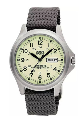 Lorus Herren Lumibrite Military Style 37mm Uhr RXF41AX7